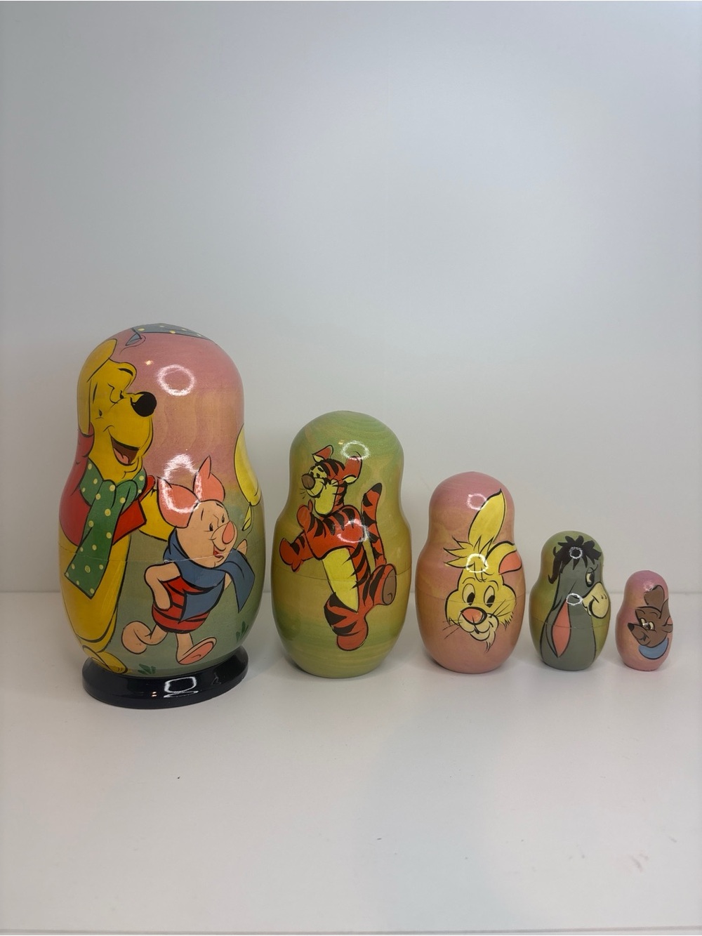 Winnie the Pooh Nesting Dolls Set of 5 Wooden Matryoshka Dolls